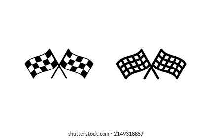 Vector de icono de indicador de carreras. símbolo y signo de la bandera de la raza.Icono de la bandera de la carrera de cuadros