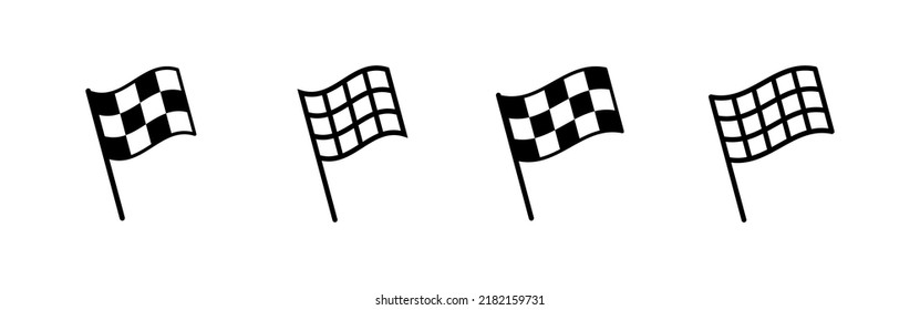 Vector de icono de indicador de carreras. símbolo y signo de la bandera de la raza.Icono de la bandera de la carrera de cuadros