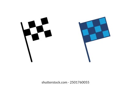 Icono de la bandera de carreras. Vector de la bandera de carreras. Icono de la bandera de carreras a cuadros