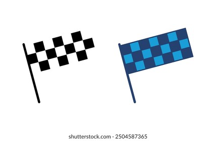 Racing flag icon vector. race flag icon.Checkered racing flag icon