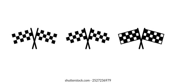 Icono de la bandera de carreras. Vector de la bandera de carreras. Icono de la bandera de carreras a cuadros