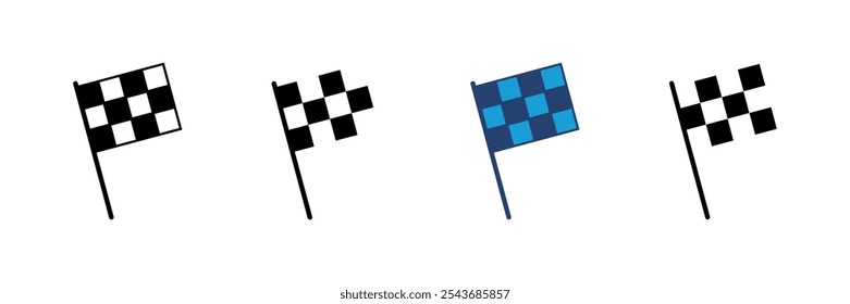 Racing flag icon vector. race flag icon.Checkered racing flag icon
