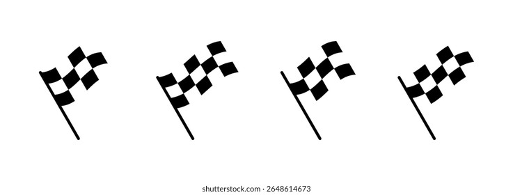 Icono de la bandera de carreras. Vector y símbolo de la bandera de carreras. Icono de la bandera de carreras a cuadros