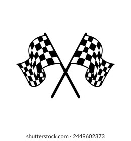 Racing flag icon vector set. Race illustration sign. Finish symbol or logo.