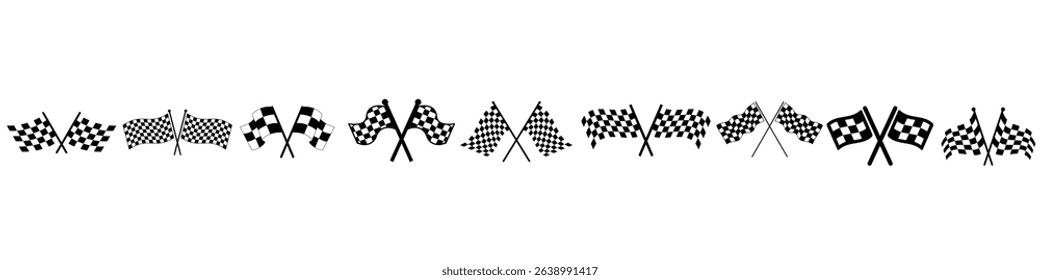 Racing flag icon vector set. Race illustration sign collection. Finish symbol or logo.