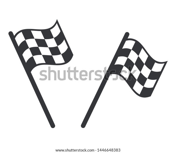 Racing\
flag icons set. Finish flag. Vector\
illustration
