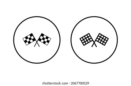 Racing flag icons set. race flag sign and symbol.Checkered racing flag icon