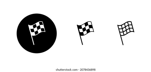 Racing flag icons set. race flag sign and symbol.Checkered racing flag icon