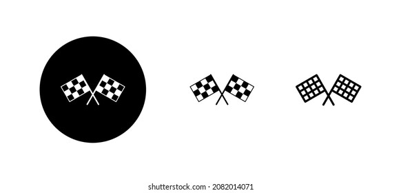 Juego de iconos de la bandera de carreras. símbolo y signo de la bandera de la raza.Icono de la bandera de la carrera de cuadros