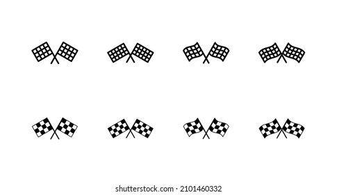 Racing flag icons set. race flag sign and symbol.Checkered racing flag icon