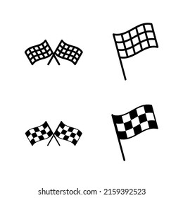 Racing flag icons vector. race flag sign and symbol.Checkered racing flag icon