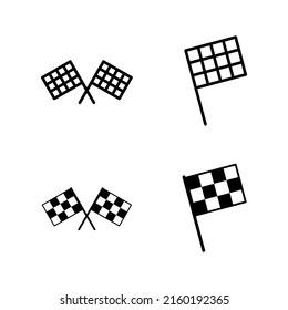 Racing flag icons vector. race flag sign and symbol.Checkered racing flag icon