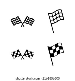 Racing flag icons vector. race flag sign and symbol.Checkered racing flag icon