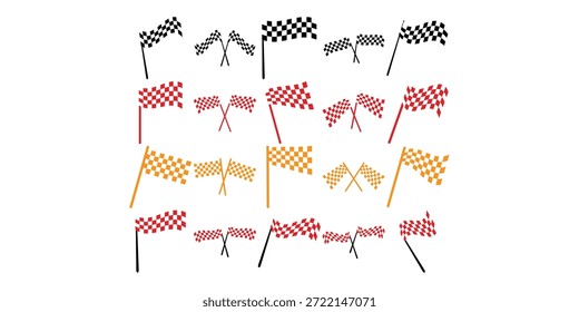 Conjunto de ilustración de la bandera de carreras Colección