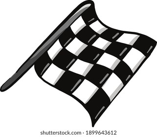 Racing flag, illustration, vector on a white background.