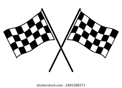 Racing Flag Line Art Sports Car Racing Tribute