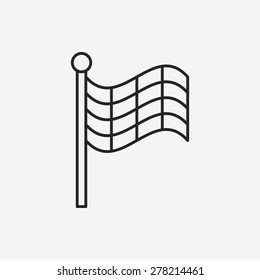 Racing flag line icon