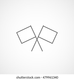 Racing Flag Line Icon On White Background
