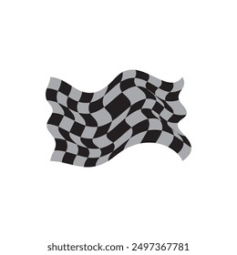 racing flag logo illustration element design