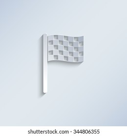 Racing flag - paper vector icon