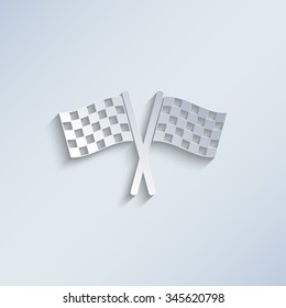 Racing flag - paper vector icon
