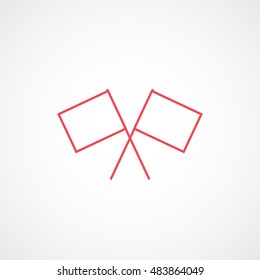 Racing Flag Red Line Icon On White Background