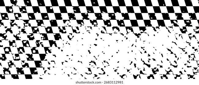 Diseño de Vector de patrón a cuadros grunge Horizontal de fondo deportivo de bandera de carreras con espacio vacío