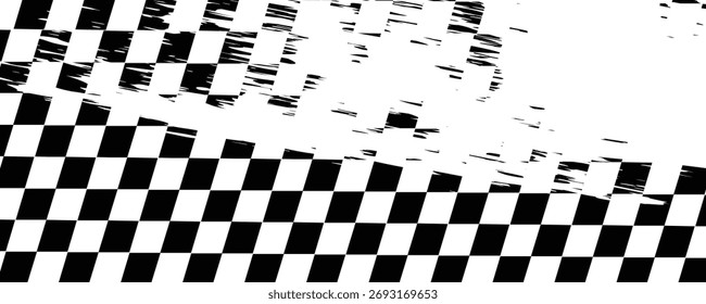 Diseño de Vector de patrón a cuadros grunge Horizontal de fondo deportivo de bandera de carreras con espacio vacío