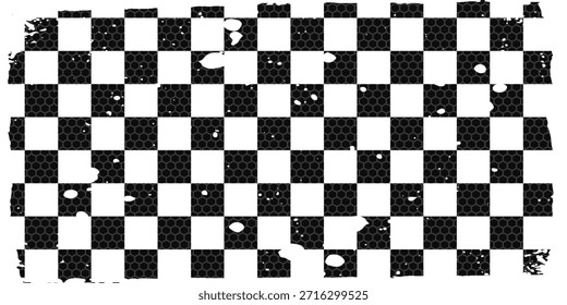 bandeira de corrida esporte fundo horizontal grunge xadrez padrão vetor design com espaço vazio.