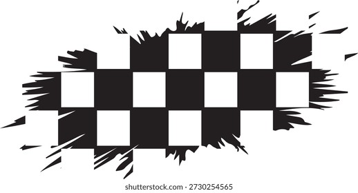 Racing flag sport background horizontal grunge checkered pattern vector design