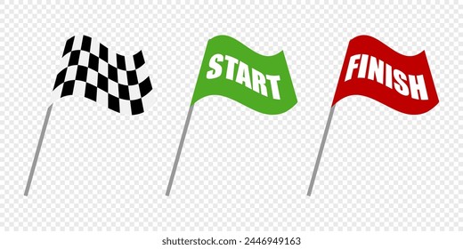 Racing flag for start and finish. Vector illustration