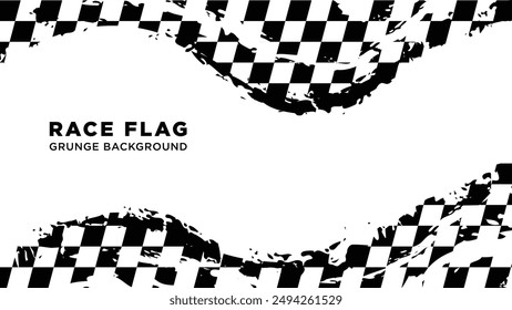 Racing flag vector background grunge fit for motocross off road speed race start finish banner with copy space