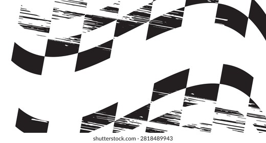 Racing flag vector background grunge fit for motocross off road speed race start finish banner with copy space 
