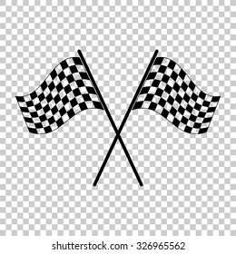 racing flag vector icon - black illustration