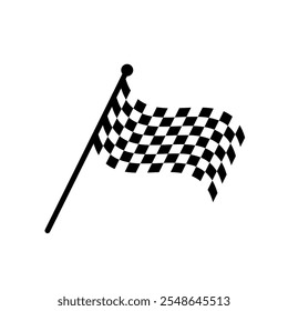 Racing flag vector icon on white background. Checkered flag. start and finish crossed flag. Racing flag.