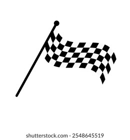 Racing flag vector icon on white background. Checkered flag. start and finish crossed flag. Racing flag.