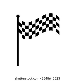 Icono de Vector de la bandera de carreras sobre fondo blanco. Bandera a cuadros. bandera cruzada de inicio y fin. Bandera de carreras.