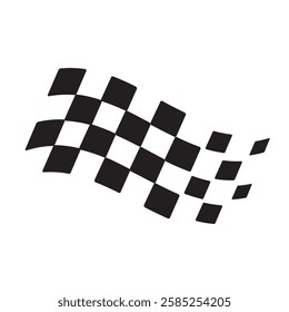 Racing flag vector icon on white background. Checkered flag. start and finish crossed flag. Racing flag.