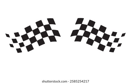 Racing flag vector icon on white background. Checkered flag. start and finish crossed flag. Racing flag.
