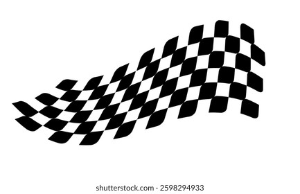 Racing flag vector icon on white background. Checkered flag. start and finish crossed flag. Racing flag.