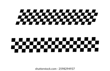 Racing flag vector icon on white background. Checkered flag. start and finish crossed flag. Racing flag.