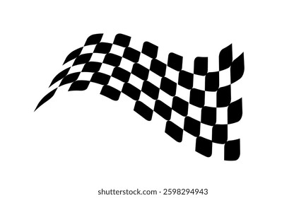 Racing flag vector icon on white background. Checkered flag. start and finish crossed flag. Racing flag.