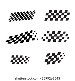 Racing flag vector icon on white background. Checkered flag. start and finish crossed flag. Racing flag.	
