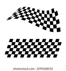 Racing flag vector icon on white background. Checkered flag. start and finish crossed flag. Racing flag.	
