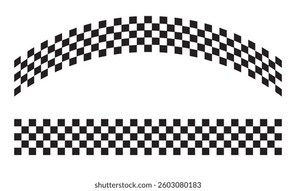 Racing flag vector icon on white background. Checkered flag. start and finish crossed flag. Racing flag.	
