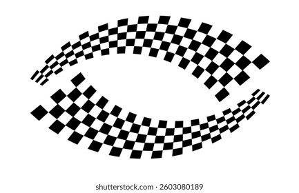 Racing flag vector icon on white background. Checkered flag. start and finish crossed flag. Racing flag.	
