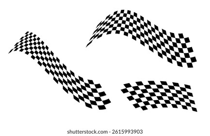 Racing flag vector icon on white background. Checkered flag. start and finish crossed flag. Racing flag.
