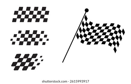 Racing flag vector icon on white background. Checkered flag. start and finish crossed flag. Racing flag.
