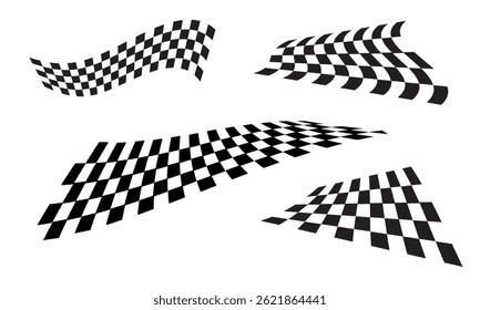 Racing flag vector icon on white background. Checkered flag. start and finish crossed flag. Racing flag.