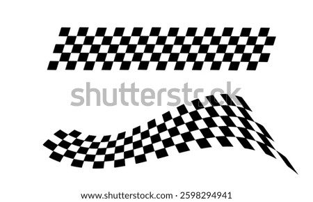 Racing flag vector icon on white background. Checkered flag. start and finish crossed flag. Racing flag.